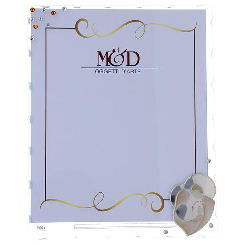 Picture frame stylized Holy Family silver foil 10x8 in