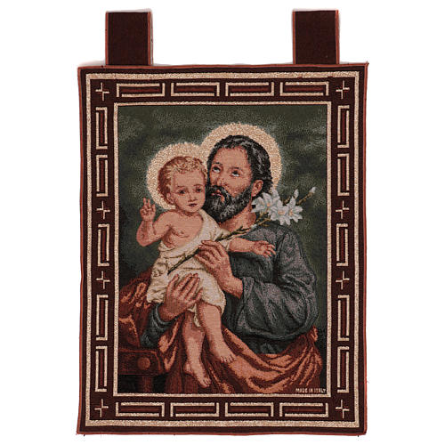 Saint Joseph with lily tapestry