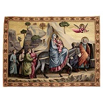 Tapestry inspired by Giotto's Flee 