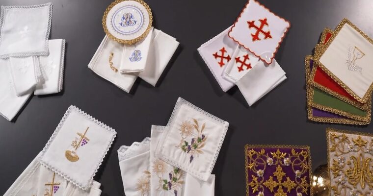 From the chalice cover to the corporal, all the tissues of the liturgy