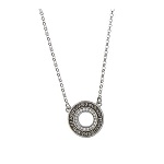 Rhodium necklace Agios zircons hope 925 silver - Copia