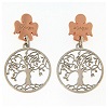 AMEN Drop earrings 925 sterling silver rhodiumrosé angel and tree of life 