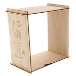 Christmas tree base cover, natural wood, Santa's sleigh, 17x17 in