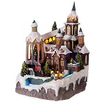 christmas village set with church 25x25x35 cm
