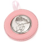 Round cradle decoration our lady and baby jesus