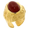 bishop ring with natural carnelian gold plated 925 silver