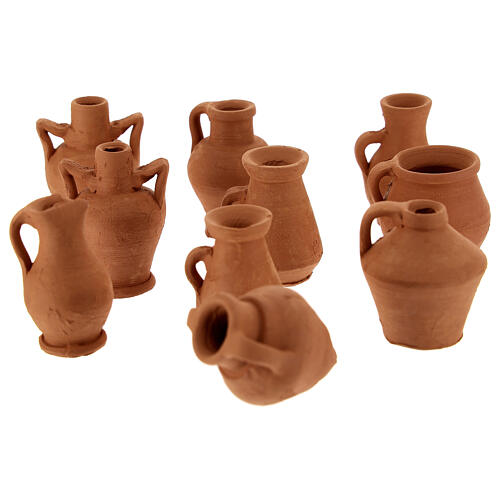 Mixed terracotta amphorae conf. 10 pcs DIY nativity scene 8-10cm