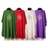 chasuble with gold embroidery ihs and cross