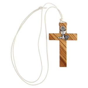 Cross first communion in olive wood