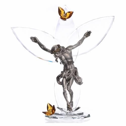 Crucifix with Amber Crystals