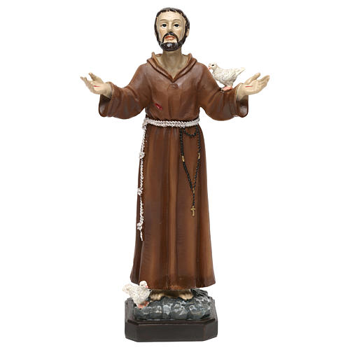 st. francis statue in resin 20 cm