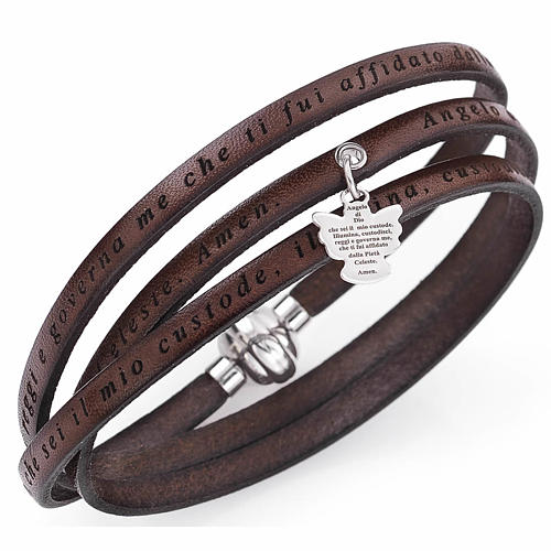 amen bracelet angel of god in italian brown charm