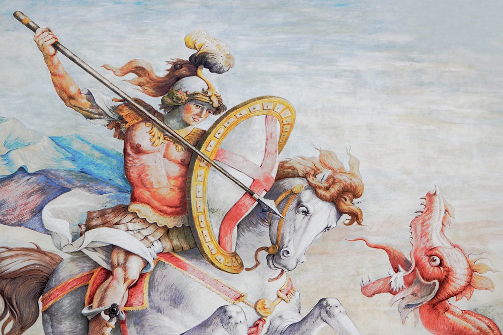 The story of St. George who killed a dragon