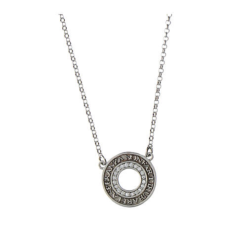 Rhodium necklace Agios zircons hope 925 silver