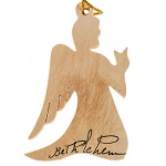 Christmas tree decoration, angel Bethlehem olive wood Holy Land 150x150
