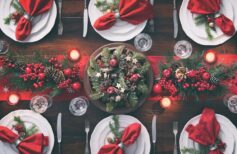 Setting the table at Christmas