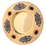 Bicolored paten filigree and blue and red stones 7 in