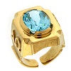 bishop ring with dove gold plated 925 silver