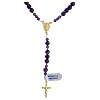 Rosary in amethyst and hematite with golden cross