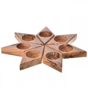 Kerzenhalter Oliven-Holz Sterne