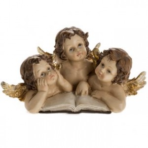 Statuette Engelchen mit Buch Weihnachtsschmuck