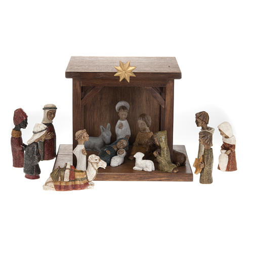 kleine gefarbte krippe bethlehem