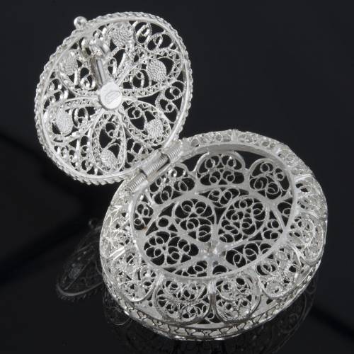 Ovalado plata 800 filigranes Rosenkranzetui