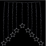 Lichtervorhang mit Sternen und 308 kaltweißen LEDs, 1,2 m 150x150