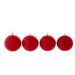 Set 4 Kugel-Kerzen für Advent 10cm rot 150x150