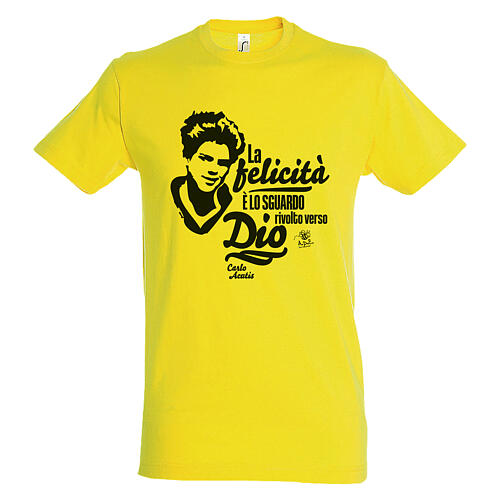 T-Shirt Carlo Acutis aus gelber Baumwolle von APE Social Wear