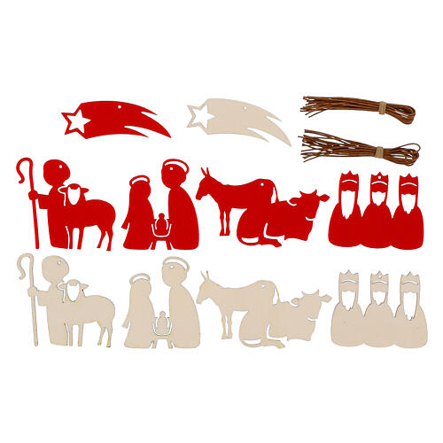 SPIRA Weihnachtsbaumschmuck Krippe – 20-teilig, Medium, Filz und Holz 6 cm