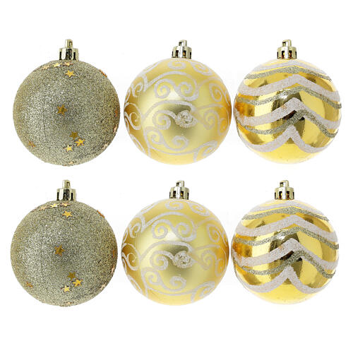 Umweltfreundliche Weihnachtsbaumkugeln, goldfarben, 9-teiliges Set, 60 mm