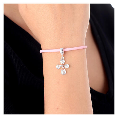 Charm-Anhänger mit Öse, Kreuz, Filigran, aus 800er Silber