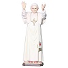 Statua Papa Benedetto XVI legno dipinto croce dorata bianca