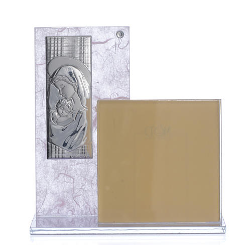 cuadro con portarretrato realizado con lamina en plata