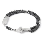 Pulsera Ghirelli Magnificat Rosalet Cruz Hematite y plata 150x150