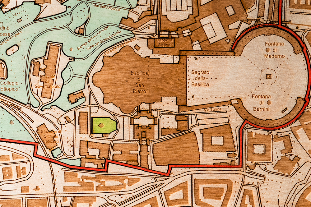 Mapas en relieve de madera de Roma y el Vaticano: un recuerdo del Jubileo 2025