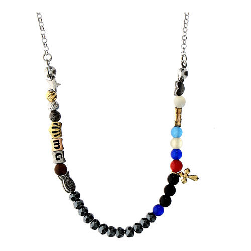 Collar Vida de Jesús Agios plata 925 hematites 