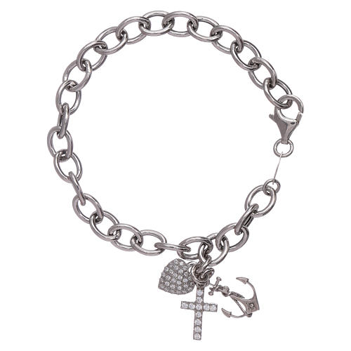 Bracelet Foi, Espoir et Charité argent 925 et zircons AMEN