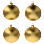 Boules verre souffle sapin Noel or mat 100 mm 4 pcs