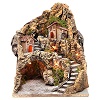 bourgade-avec-grotte-illuminee-creche-naples-37x28x34-cm