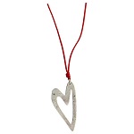 Collier en corde avec coeur pendentif argent 925