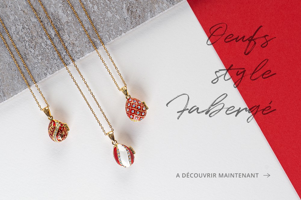 Pendentif Œuf Fabergé Rouge Fleur De Lys Cristaux – Bijou Élégant Avec Chaîne