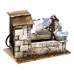 Fontaine, linge qui sèche avec pompe 20x14x17 cm crèche 150x150