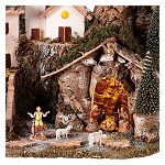Village nordique pour crèche 19x25,5x19,5 cm 150x150