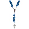 Chapelet Medjugorje roses bleues croix strass