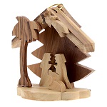 decoration sapin noel silhouettes sainte famille bois olivier bethleem 7 cm