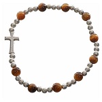 bracelet elastique pierres dures et croix