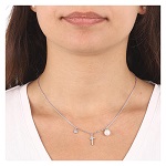 collier amen croix perle et zircon argent