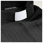 chemise clergy m. longues repassage facile chevrons mixte coton noir cococler